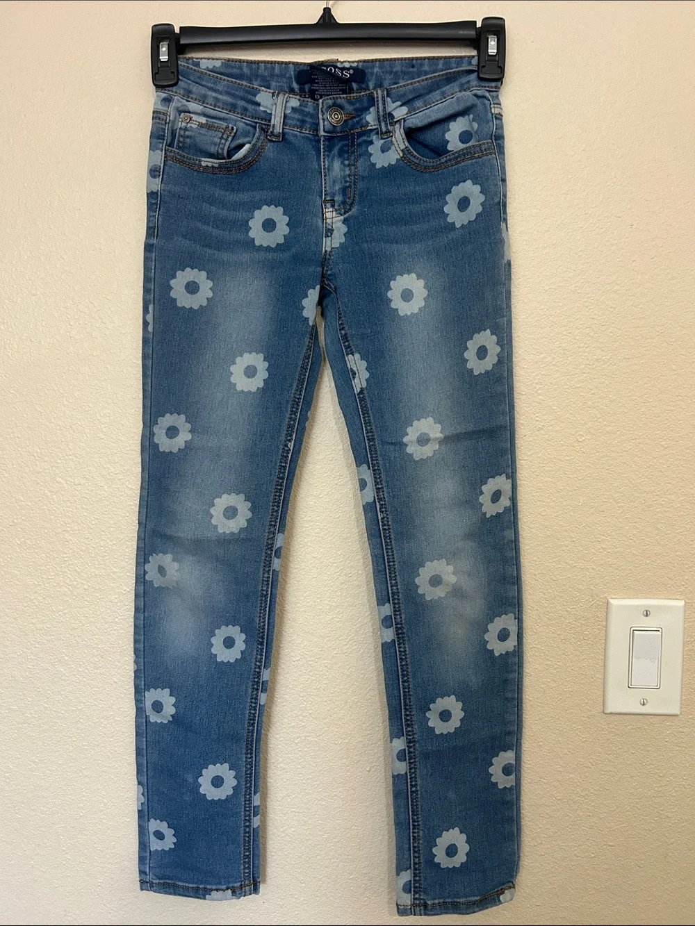 VIGOSS Y2K Vibes Daisy Flower Skinny Jeans